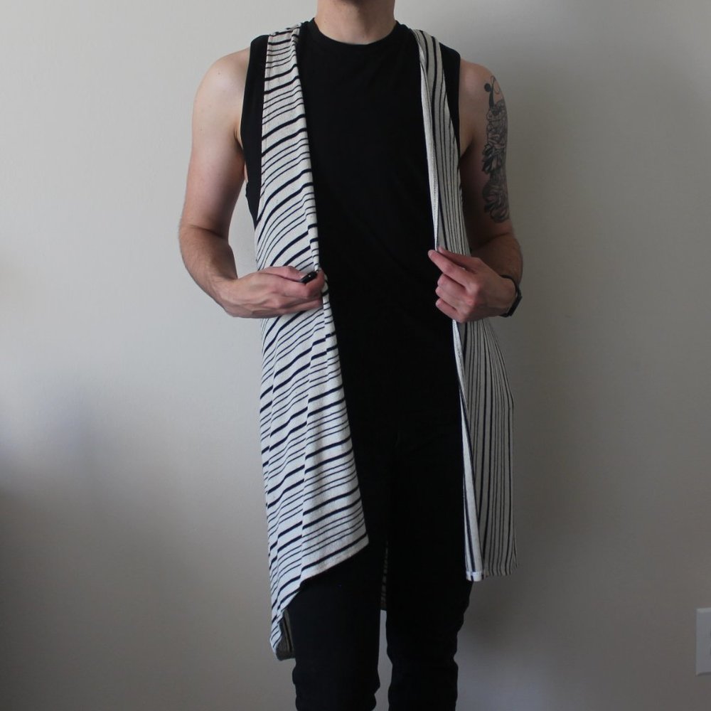 Sunday In Brooklyn Split Pattern Striped Vest - image 4